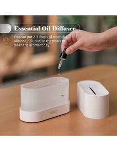 بيوينتي Essential Oil Diffuser, Simulation Flame Upgrade Mist Air Humidifier, 180ml Aromatherapy Diffuser, 2 Night Lights Brightness and Auto Shutdown  - Image 3