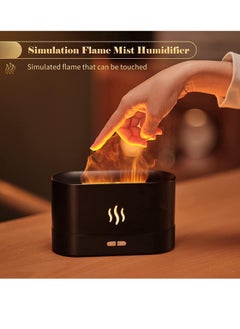 بيوينتي Essential Oil Diffuser, Simulation Flame Upgrade Mist Air Humidifier, 180ml Aromatherapy Diffuser, 2 Night Lights Brightness and Auto Shutdown  - Image 1