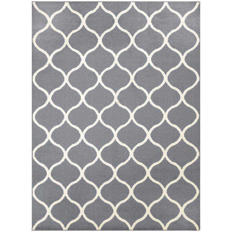 Maples Rugs Rebecca Contemporary Area Rugs for Living Room  Bedroom Made in USA 5 x 7 GreyWhite
