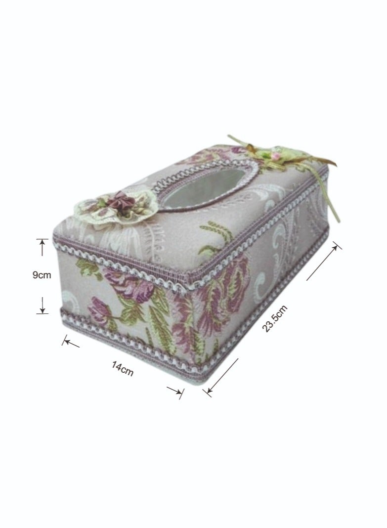 BABAZAM Tissue Box Holder Rectangle Durable Elegant & Stylish Tissue Box Holder for Living Room Office Home Table Décor Purple 23.5x14x9cm - Image 1