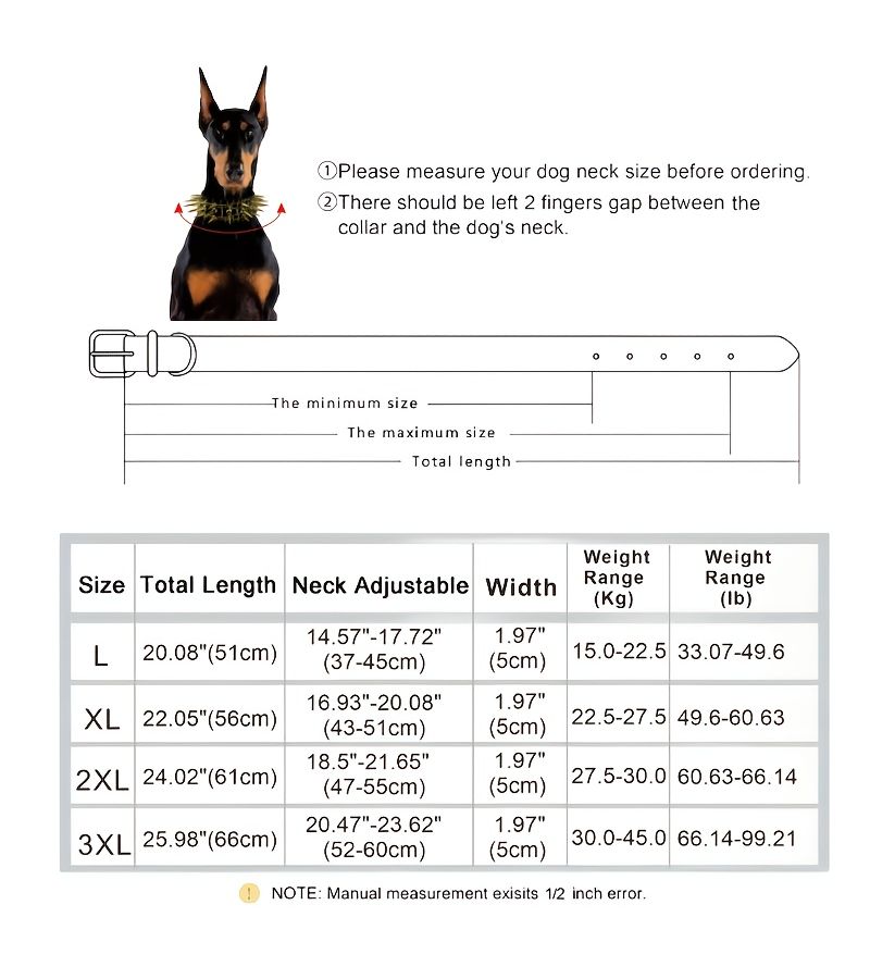 Adjustable XXL Studded Dog Collar For Large And Medium Dogs Durable Black Pet Collar With Barbed Spikes For Safety And Style - Image 2