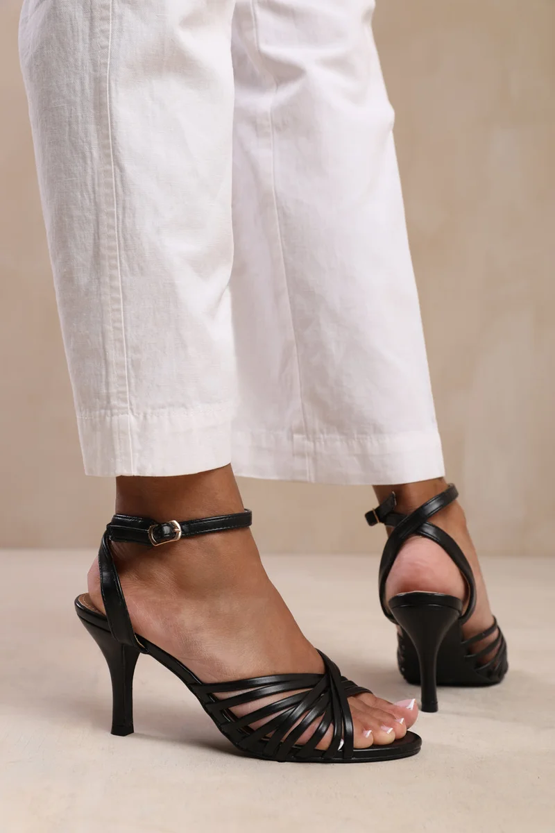 Where's That From 'Cyprus' Multi Cross Over Strap Mid Heels