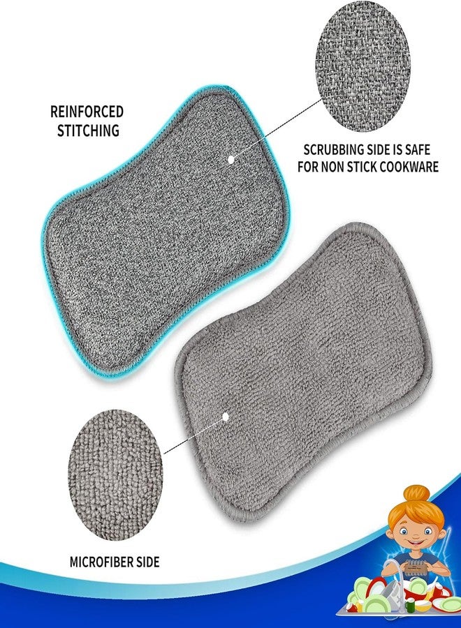 THEA Multi-Purpose Scrub Sponge Pad (Pack of 5) - Reusable Non-Scratch Microfiber Scrubber for Kitchen & Bathroom | Dish Wash, Utensils Cleaning, Steel Wool & Wire Cloth Alternative - Image 4