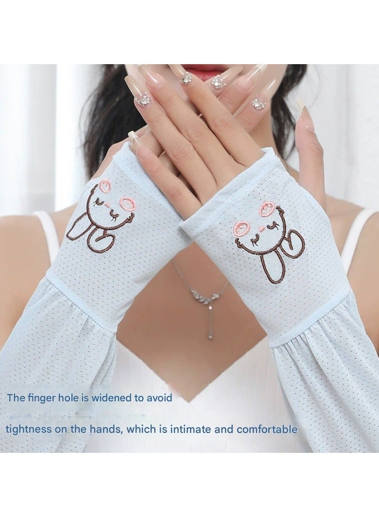 Goolsky Ice Silk Sun Protection Sleeves Women Summer – Loose Fit UV Shield Oversized Arm Cover Driving New, Comfortable - Image 2