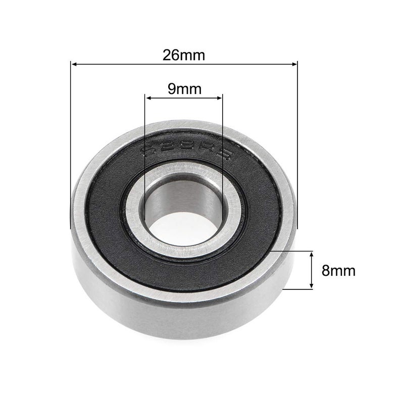 uxcell 629-2RS Ball Bearing 9x26x8mm Double Sealed ABEC-3 Bearings 10pcs - Image 3