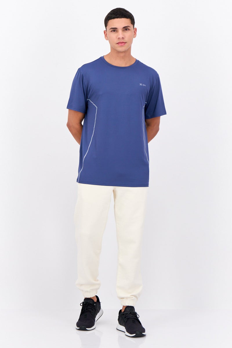 RBX تي شيرت تدريب قصير الأكمام للرجال، أزرق - Image 4