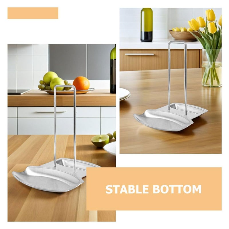 Stainless Steel Kitchen Lid Rack With Pot Cover Holder And Spoon Rest - Image 4