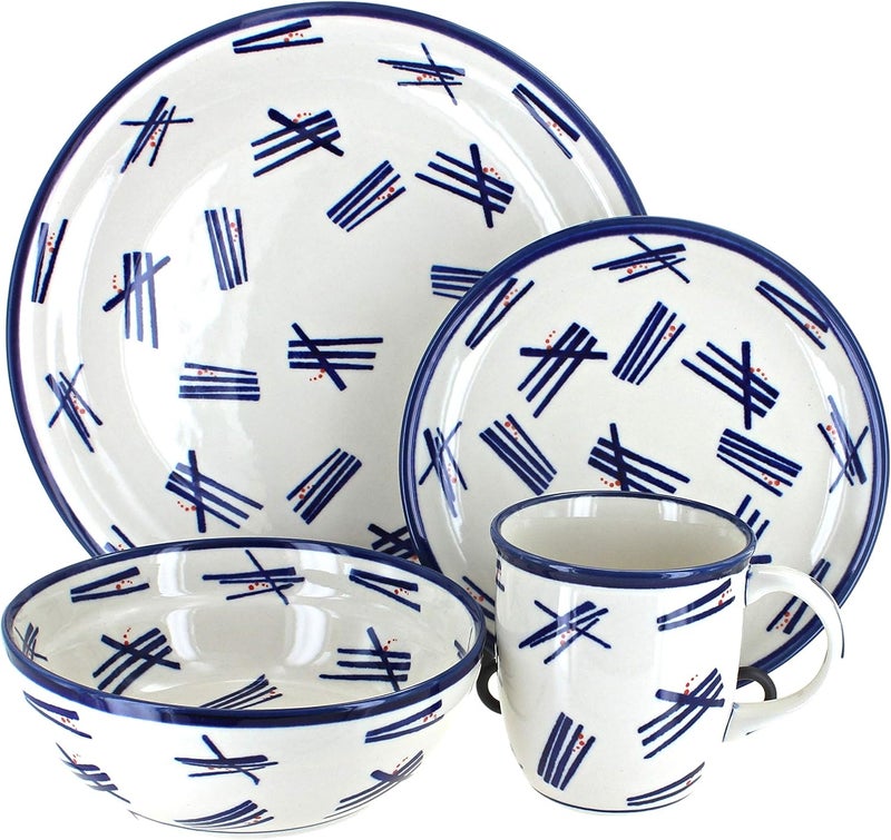 Blue Rose Pottery Blue Rose Polish Pottery Zoe 16 Piece Dinnerware Set - Image 1