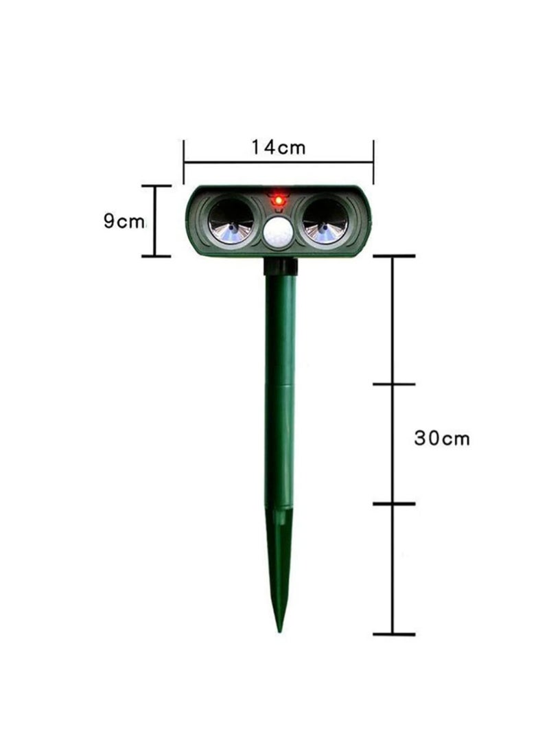 1PCS Pet Repeller Dog Cat Bird Boar Mouse Mosquito Ultrasonic Solar Power Rechargeable Outdoor Indoor Tool Frighten Animals green - Image 2