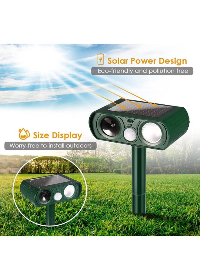 1PCS Pet Repeller Dog Cat Bird Boar Mouse Mosquito Ultrasonic Solar Power Rechargeable Outdoor Indoor Tool Frighten Animals green - Image 4
