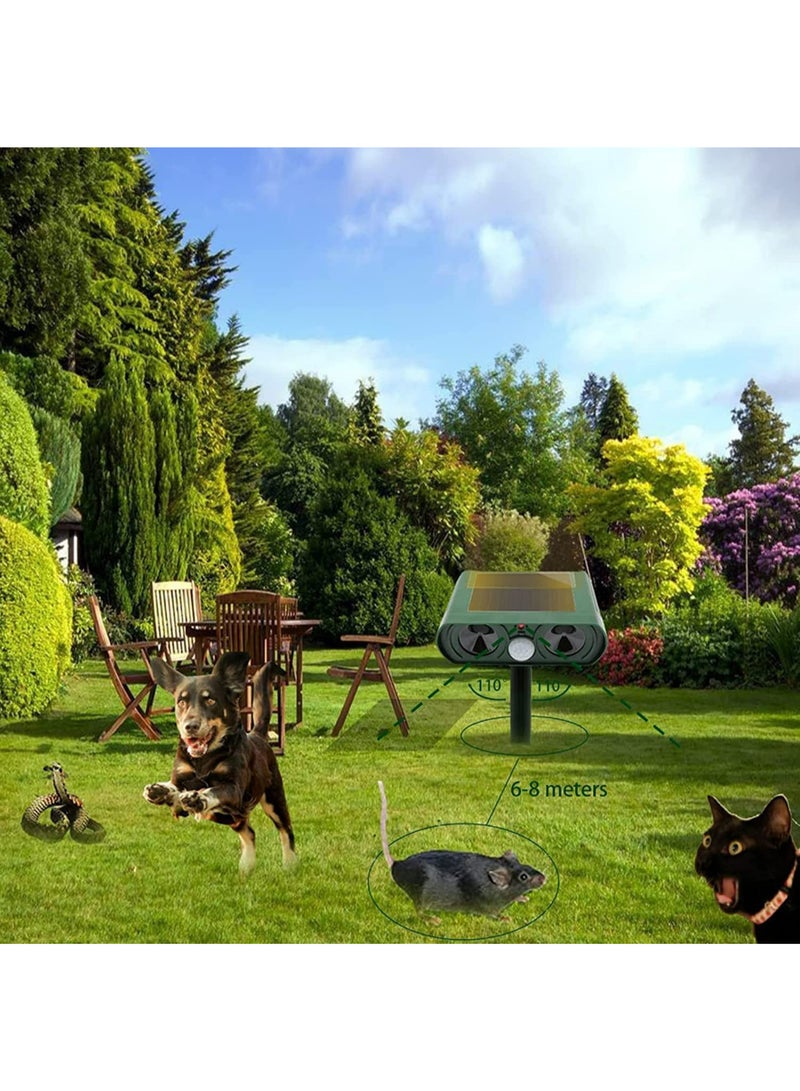 1PCS Pet Repeller Dog Cat Bird Boar Mouse Mosquito Ultrasonic Solar Power Rechargeable Outdoor Indoor Tool Frighten Animals green - Image 5