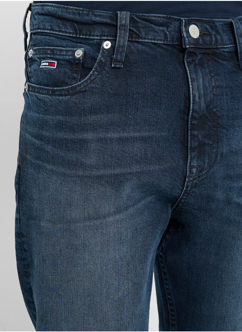 تومي جينز Straight Fit Rinse Wash Jeans