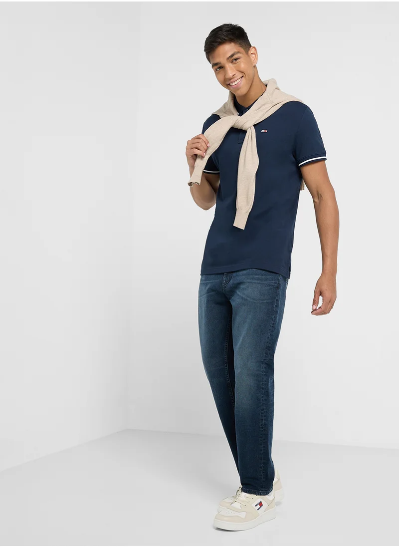 تومي جينز Straight Fit Rinse Wash Jeans