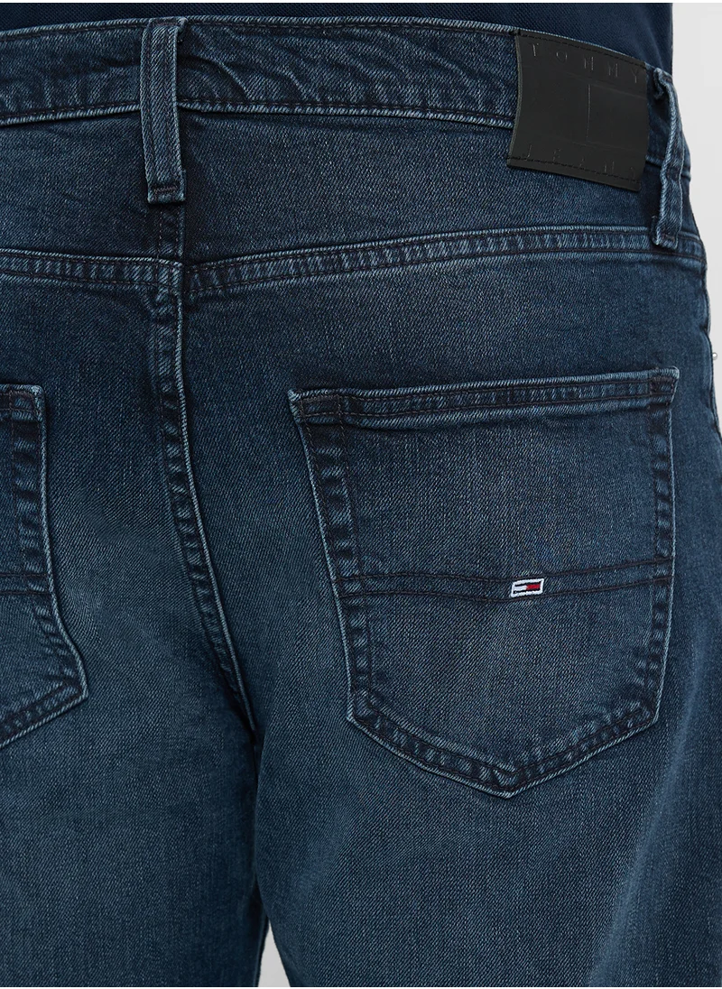 تومي جينز Straight Fit Rinse Wash Jeans