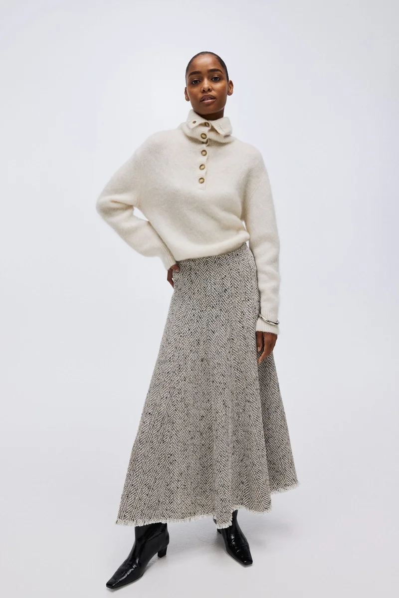 H&M Herringbone-weave skirt