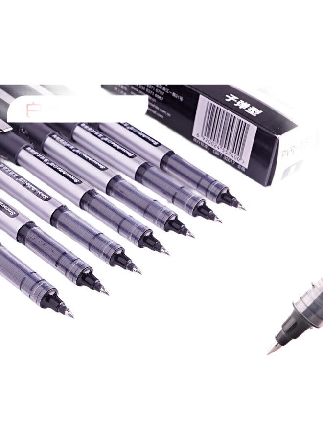 Snowhite Pvr-157 Rollerball Pen, Bullet-Shaped, Thickened, Gel Ink, For Students, Signing, And Sketching, Black, 0.7Mm, 12 Pens/Box - Image 1