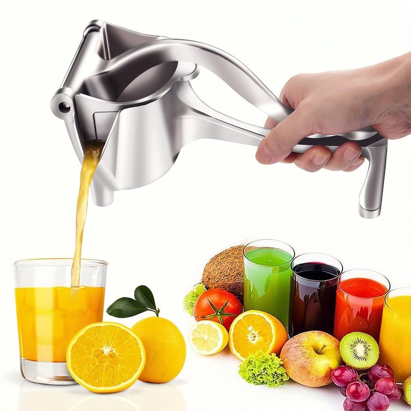 Manual Juicer - Silver Heavy Duty Aluminum Manual Citrus Juicer Portable 56x26x11cm, Hand Wash Only for Durability and Long Life - Image 1