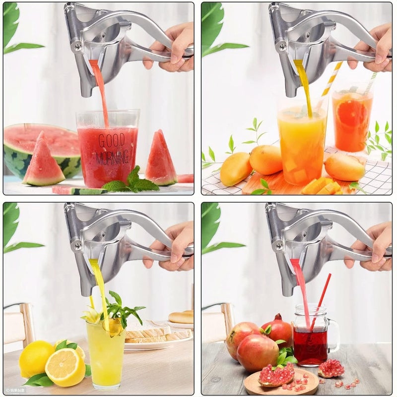 Manual Juicer - Silver Heavy Duty Aluminum Manual Citrus Juicer Portable 56x26x11cm, Hand Wash Only for Durability and Long Life - Image 4
