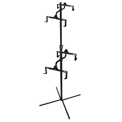 CyclingDeal Bike Vertical Freestanding Hanger Parking Rack Fully Adjustable Gravity Storage Floor Stand Safe Secure for Hanging MTB Road Bicycles in Garage or Home 4 Bikes Horizontal