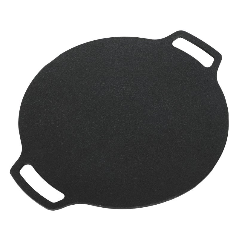 Korean Grill Pan 33cm Cast Aluminum Alloy - Evenly Heated Round Griddle for Home Kitchen Outdoor Camping - Image 3