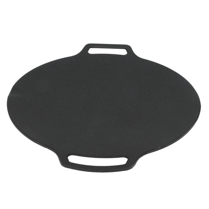 Korean Grill Pan 33cm Cast Aluminum Alloy - Evenly Heated Round Griddle for Home Kitchen Outdoor Camping - Image 4