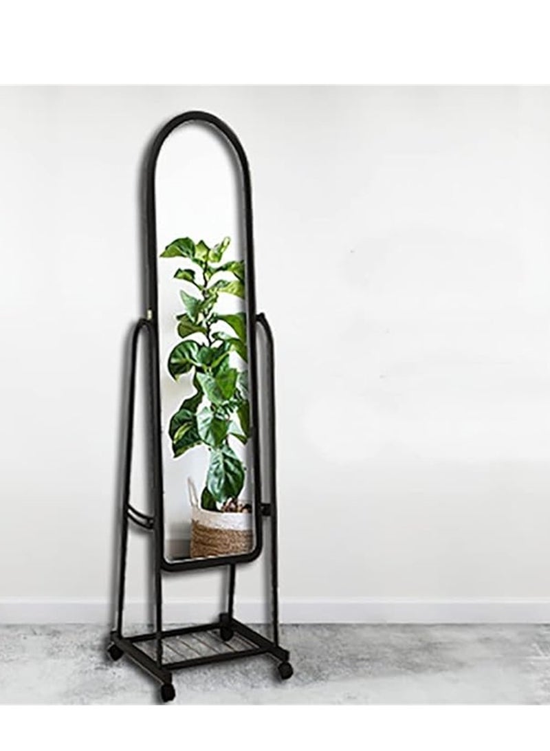 Full Length Mirror Vanity Standing Mirror Full Length Long Wall Mirror Wall Mounted Large Full Body Mirror Tall Floor Standing Wall Mirror Black  - Image 1