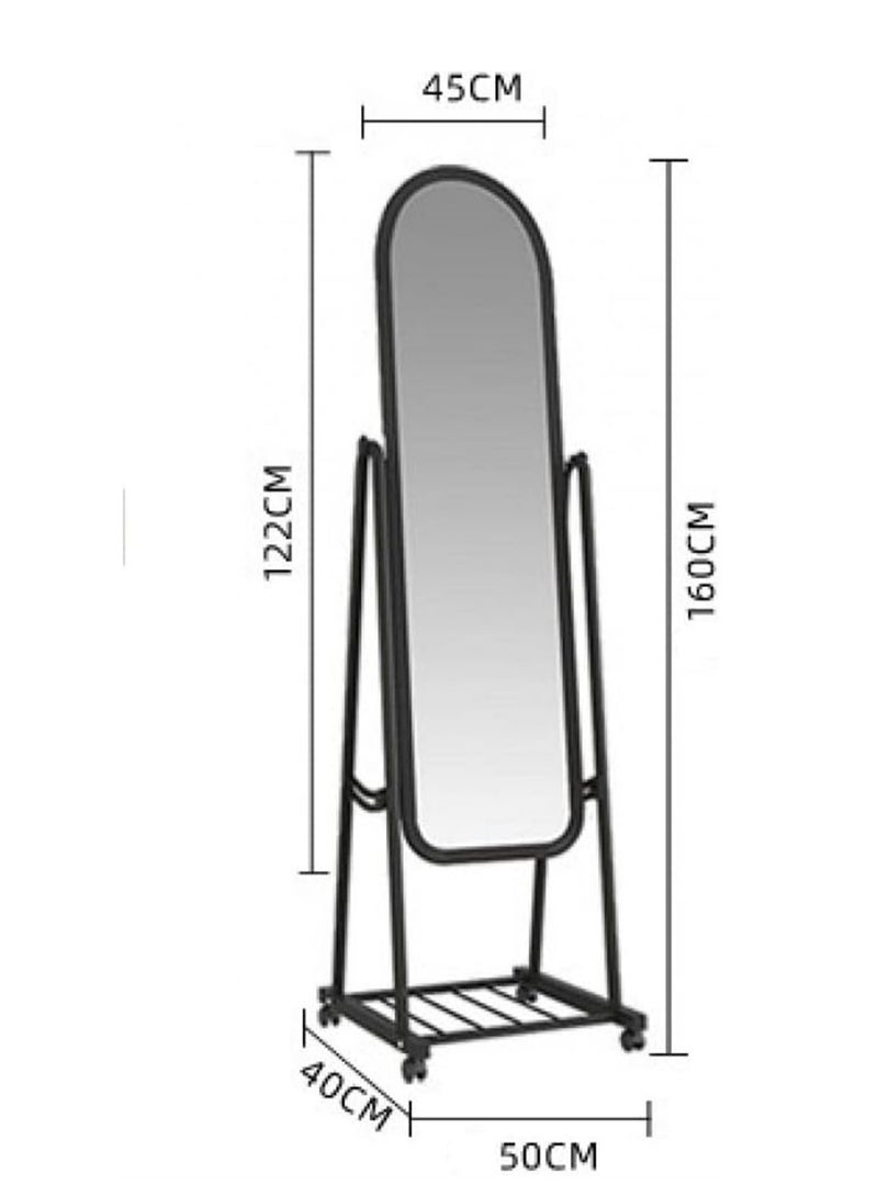 Full Length Mirror Vanity Standing Mirror Full Length Long Wall Mirror Wall Mounted Large Full Body Mirror Tall Floor Standing Wall Mirror Black  - Image 3