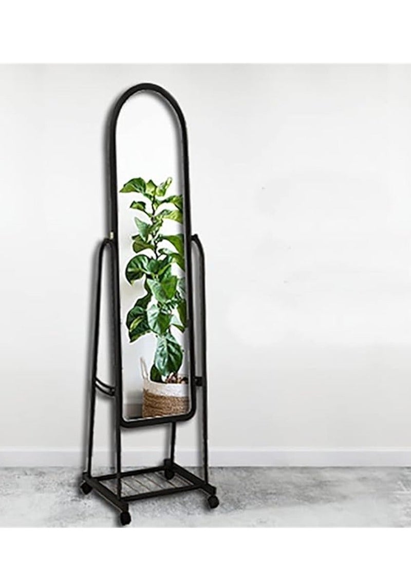 Full Length Mirror Vanity Standing Mirror Full Length Long Mirror Large Full Body Mirror Tall Floor Standing Mirror 45*160cm Black - Image 1