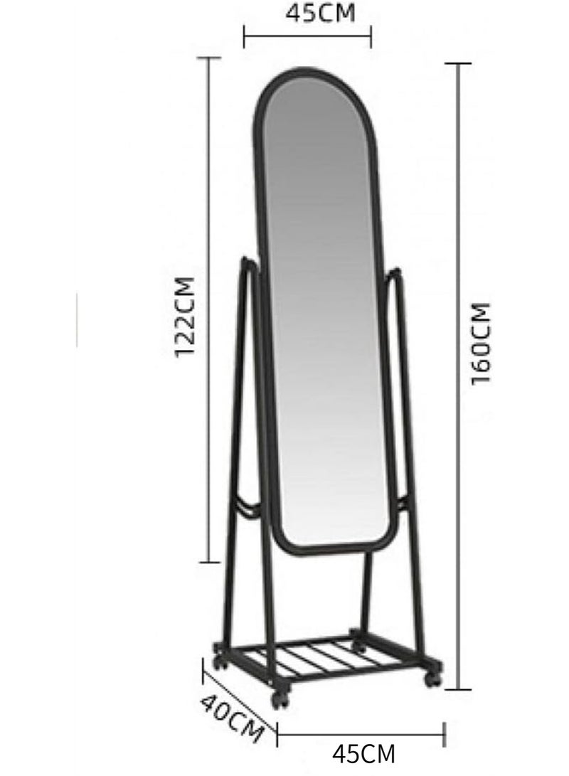 Full Length Mirror Vanity Standing Mirror Full Length Long Mirror Large Full Body Mirror Tall Floor Standing Mirror 45*160cm Black - Image 3