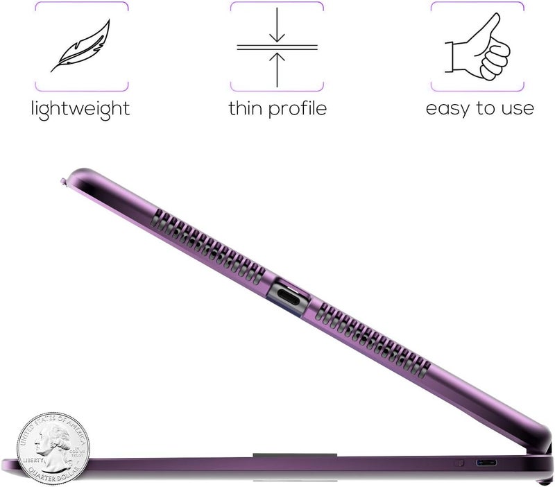 typecase Touch Case with Keyboard for iPad 9th Generation (10.2", 2021), Multi-Touch Trackpad, 10 Color Backlight, 360, Thin & Light - iPad 8th Gen (2020), 7th Gen (2019), Air 3, Pro 10.5 (Violet) - Image 5