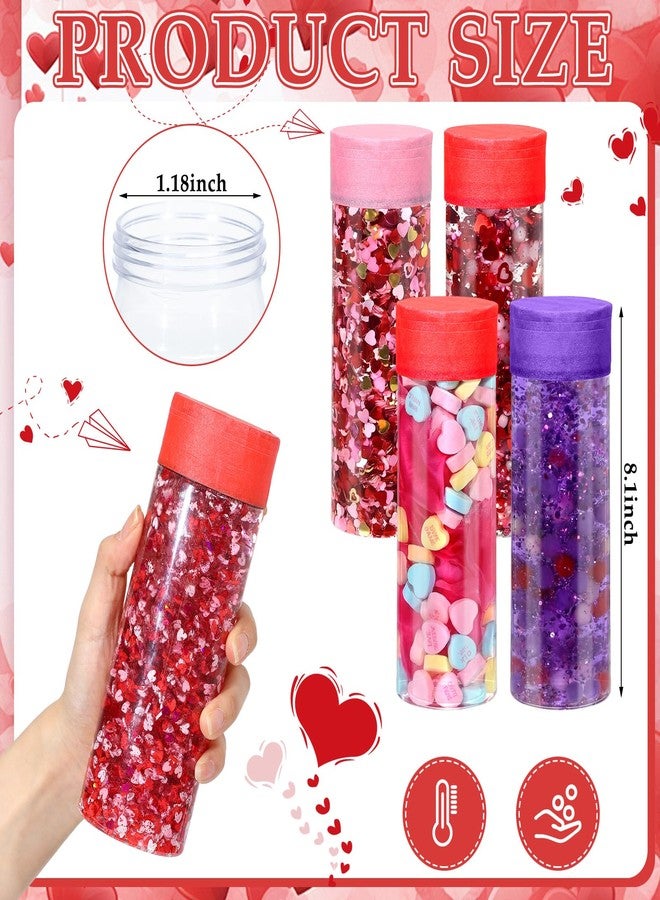 FoldTier 172 Pcs Valentine's Day Sensory Bottle Kit Include 13.5 oz Plastic Clear Container and Pom-pom Balls, Gitter Heart, Clay, Faux Rose and Tape Calm Down Jar Filler for Holiday Supply - Image 3