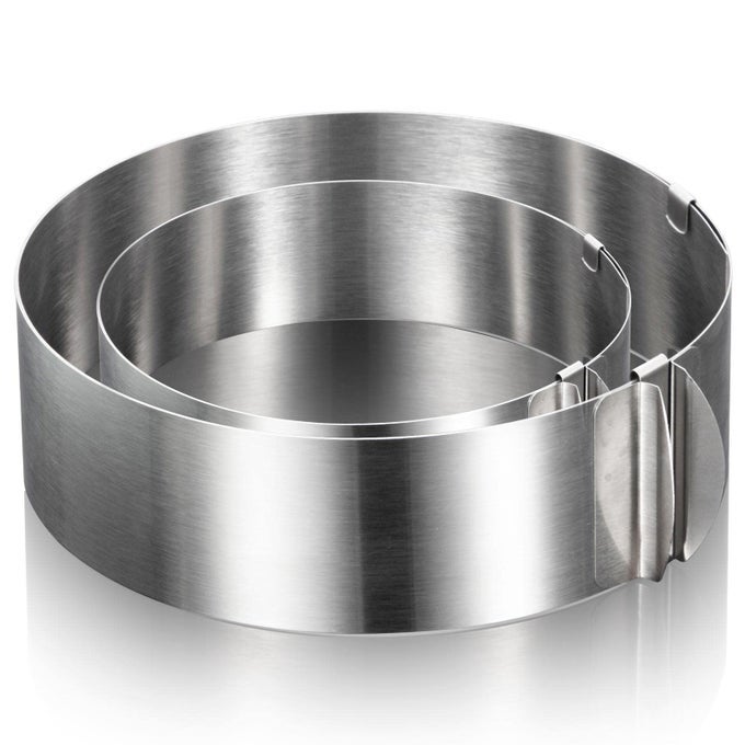 612 INCH ROUND COOKIE CUTTER ADJUSTABLE CIRCLE COOKIE CUTTER STAINLESS STEEL ROUND CAKE TRIMMER FOR BAKING KIT MOUSSE LAYERED CAKE BISCUIT FOOD TIRAMISU PASTRY