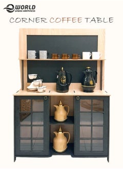 Large DIY Coffee and Corner Table with Multiple Shelves for Kitchen