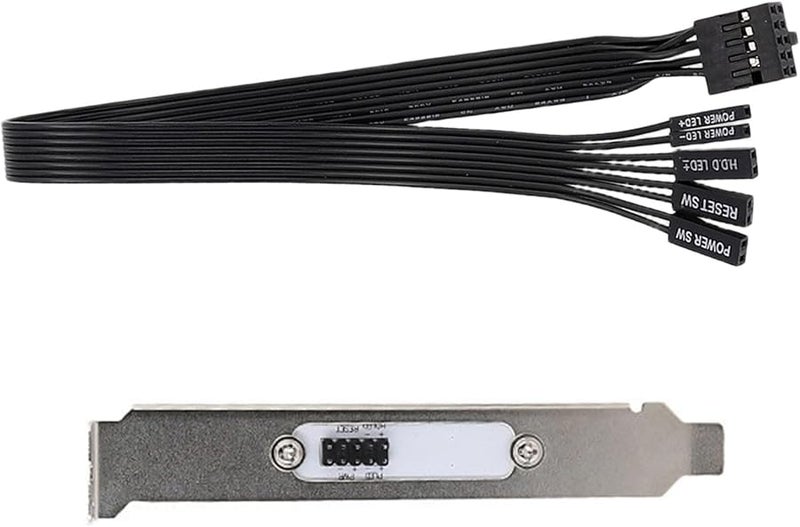 Black PC External Power Switch Extension Cord Metal Mounting Bracket for Case Modifications - Image 5