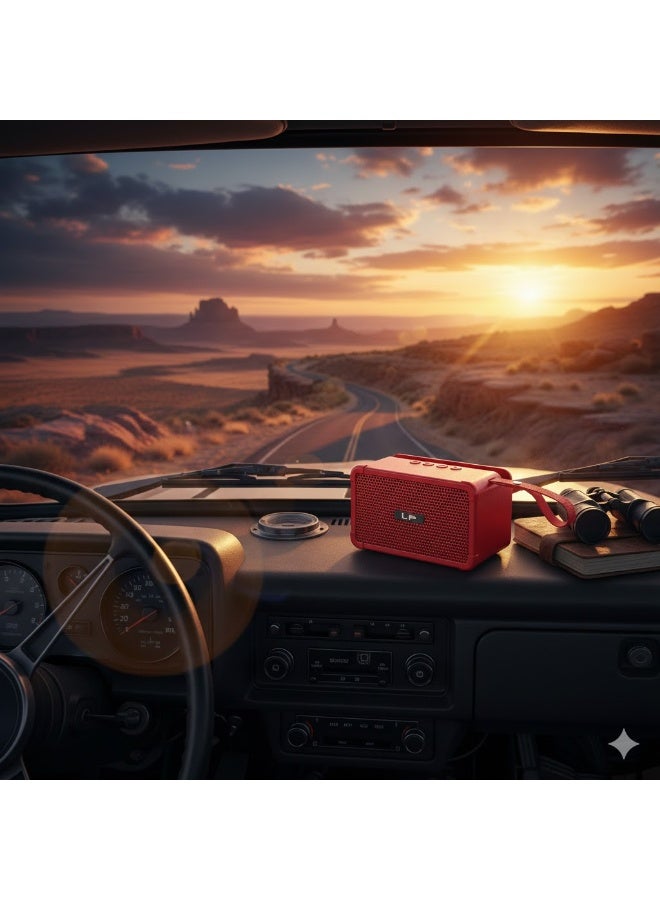 ال بي مكبر الصوت المحمول من الذي يجمع بين التصميم العصري الجذاب والتقنيات الصوتية المتقدمة. رفيقك المثالي في كل مكان  لون احمر - Image 4