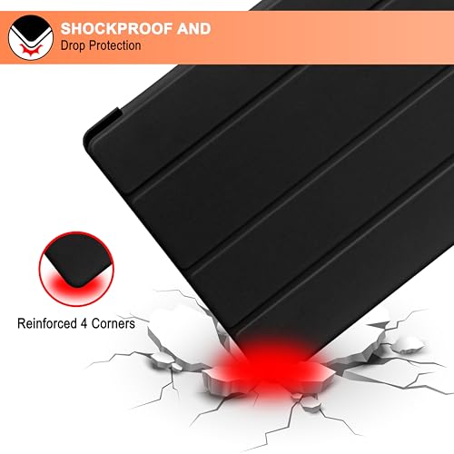 CEDO Tri-Fold for iPad mini 6 (6th Gen)/ iPad mini 7 (7th Gen) 8.3 in Smart Case Flip Cover with Multi Viewing Angles Stand | Pencil Holder | TPU Backcover (Black) - Image 4