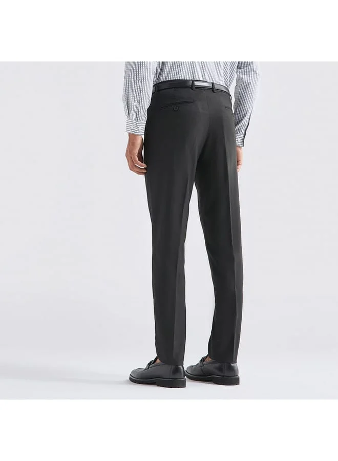 Splash FAV Solid Regular Fit Flexi Waist Trousers with Pockets