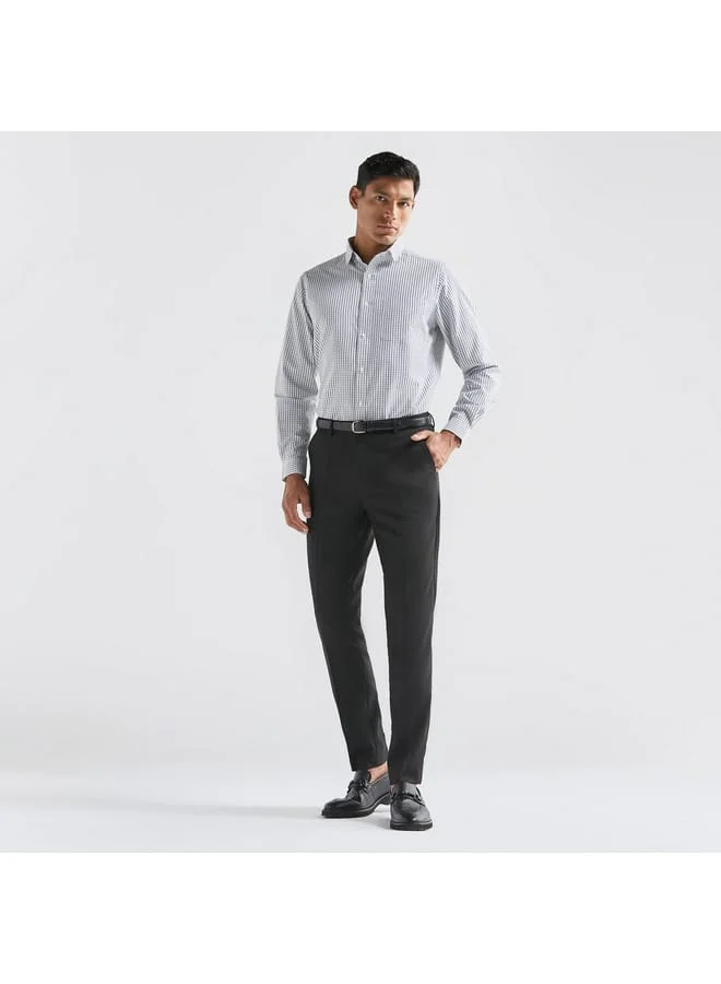 Splash FAV Solid Regular Fit Flexi Waist Trousers with Pockets