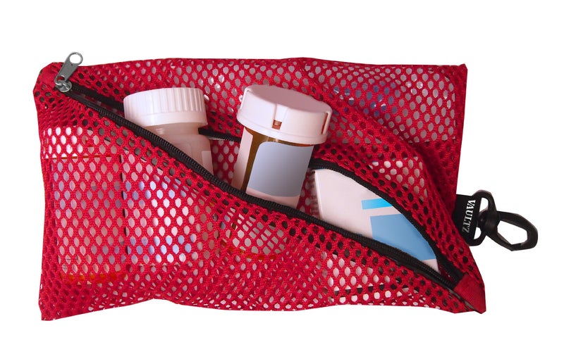 Vaultz Mesh Zipper Pouch Set - Pack of 4 - Mesh Pouch Zipper Bags for Organizing, Storage, Travel, School, Cosmetics - Small, Medium & Large Assorted Bag Sizes - Boys Asst Colors - Image 3