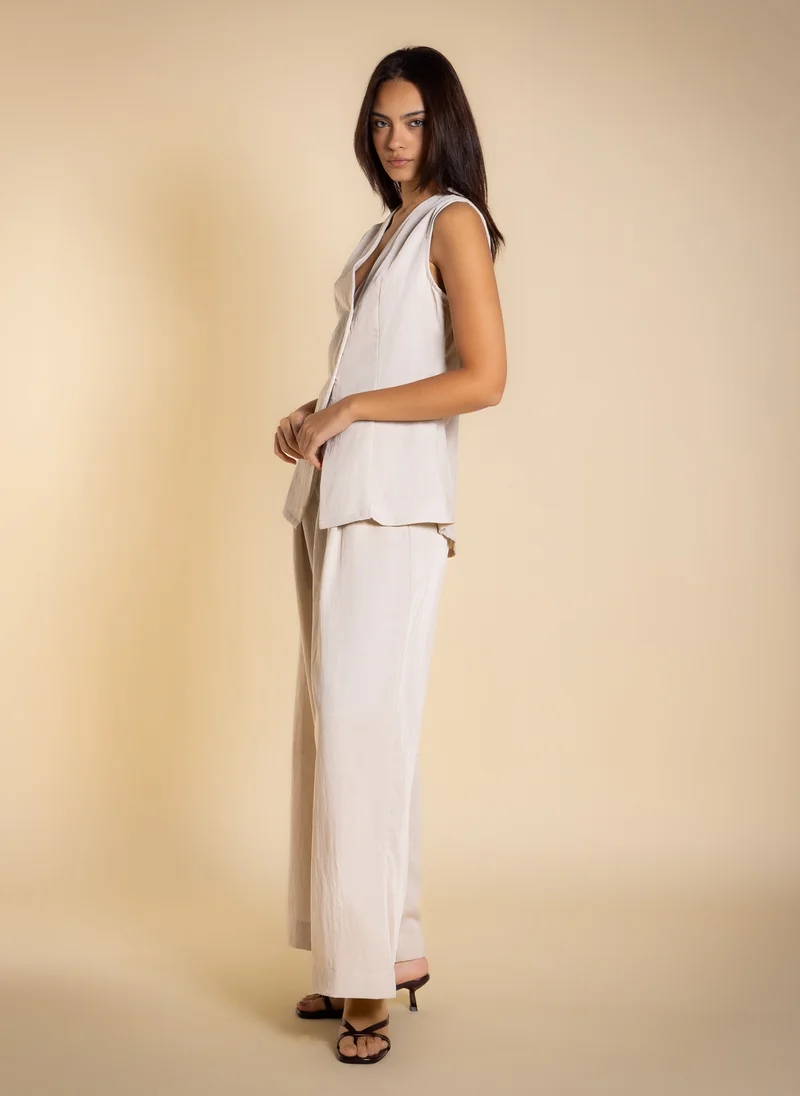 Shapes Beige LIGHTWEIGHT WAISTCOAT SET for Women | Best Price UAE