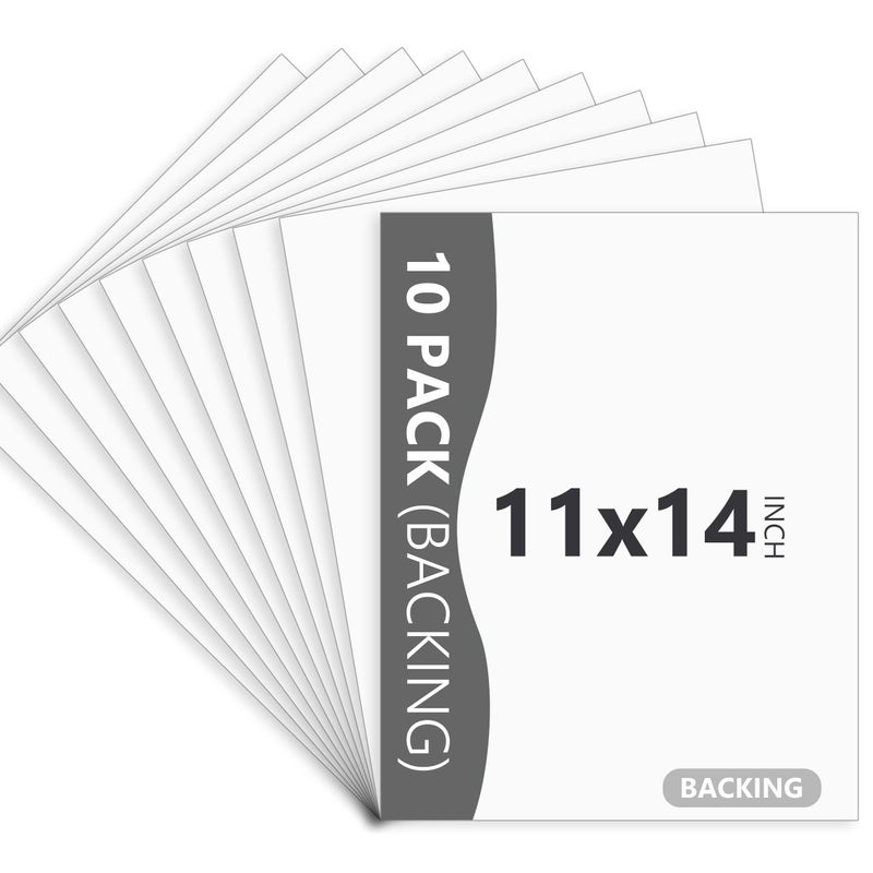 Somime 10 Pack Backing Boards Only  11X14 Uncut White Mats Matboards Acid Free  White Core Backerboards Ideal for Photos Pictures Prints Frames Arts