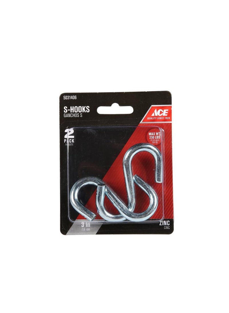 S Hooks Pack Of 2 7.5 Cm