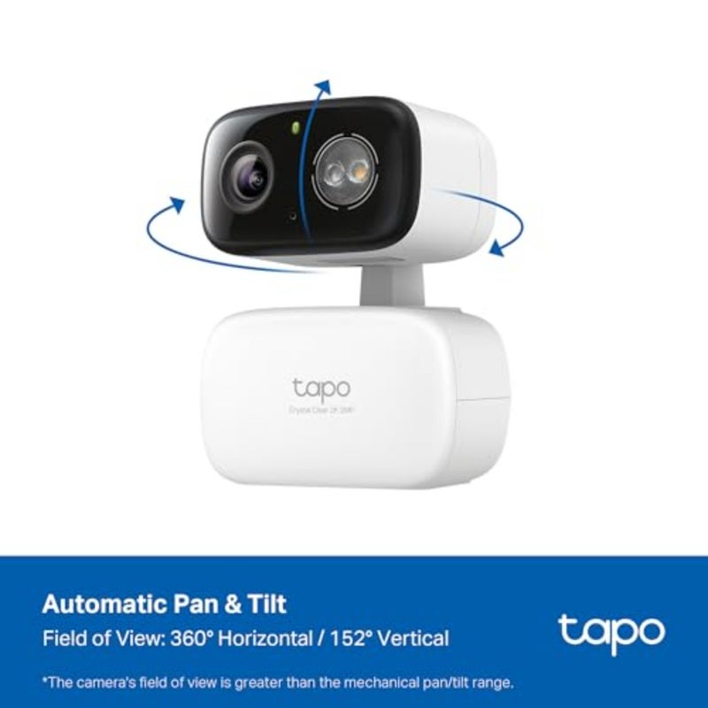 كاميرا أمان داخلية/خارجية لمراقبة المنزل، غلاف بلاستيكي ABS، لون أسود، دقة 2K 3MP مع 360 مقلاة/إمالة، رؤية ليلية ملونة، اكتشاف صرخة الشخص والطفل، تتبع الحركة، دعم SD والتخزين السحابي - Image 3