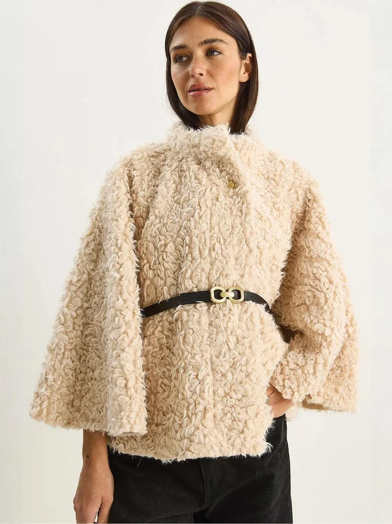 بيانكو لوتشي معطف لوكسي فخم بياقة جاكيت