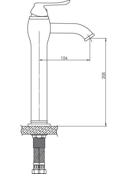 GPD MSL150 Tauro Countertop Sink Mixer (TSEN817)  - Image 2