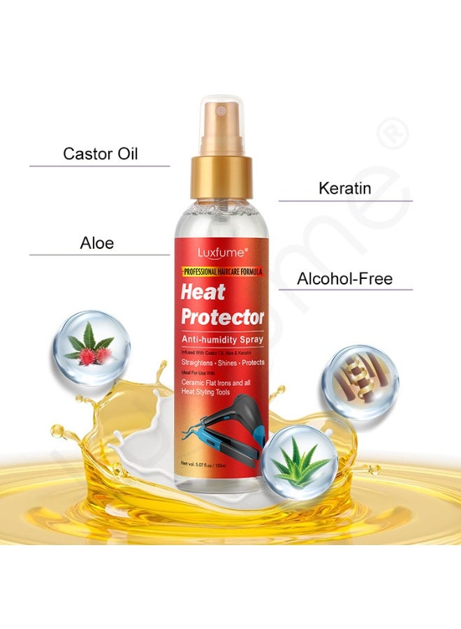 Luxfume Heat Protector Spray - Anti-Humidity Thermal Hair Protection Spray for Styling Tools Up to 450°F (150ml) - Image 4