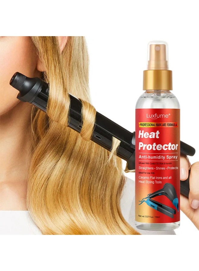 Luxfume Heat Protector Spray - Anti-Humidity Thermal Hair Protection Spray for Styling Tools Up to 450°F (150ml) - Image 1