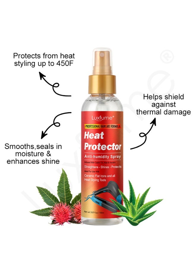 Luxfume Heat Protector Spray - Anti-Humidity Thermal Hair Protection Spray for Styling Tools Up to 450°F (150ml) - Image 2