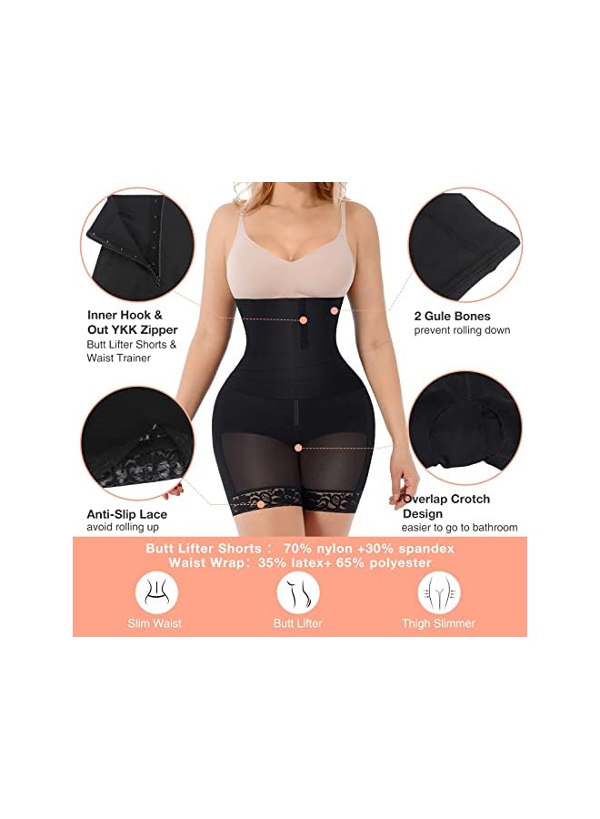 PROMASS Waist Trainer For Women Lower Belly Fat,Waist Wrap,Non-Slip Waist Trainer For Women Plus Size(Black) - Image 4