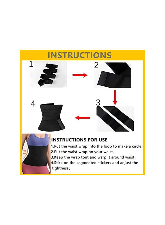 PROMASS Waist Trainer For Women Lower Belly Fat,Waist Wrap,Non-Slip Waist Trainer For Women Plus Size(Black) - Image 3